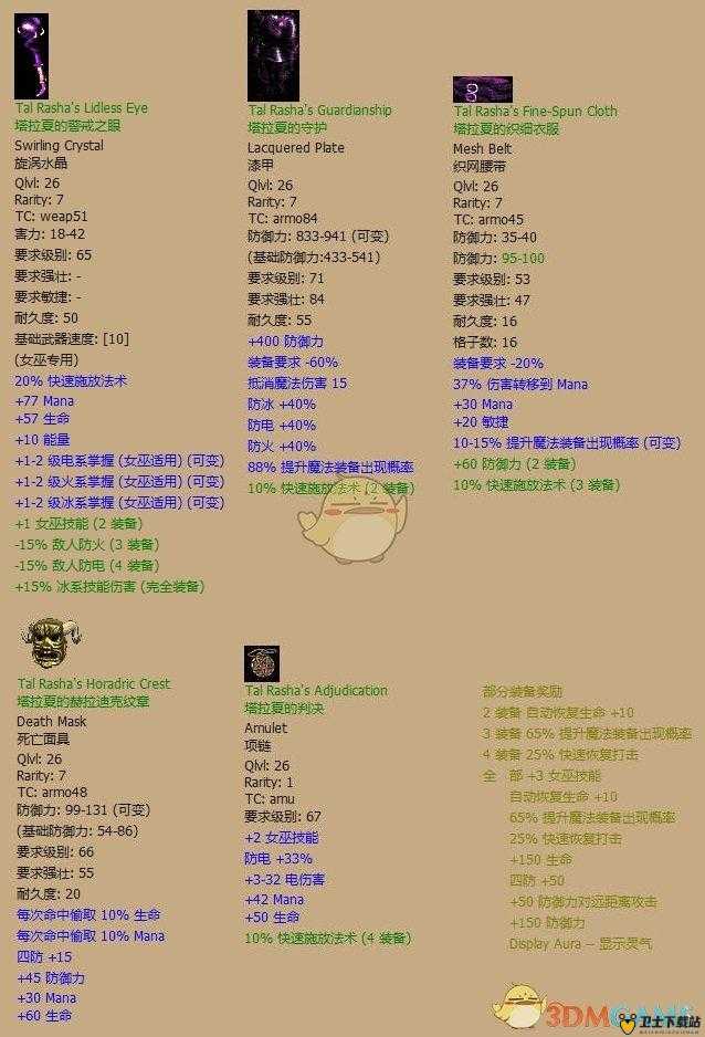 暗黑破坏神不朽装备大全与装备选择推荐